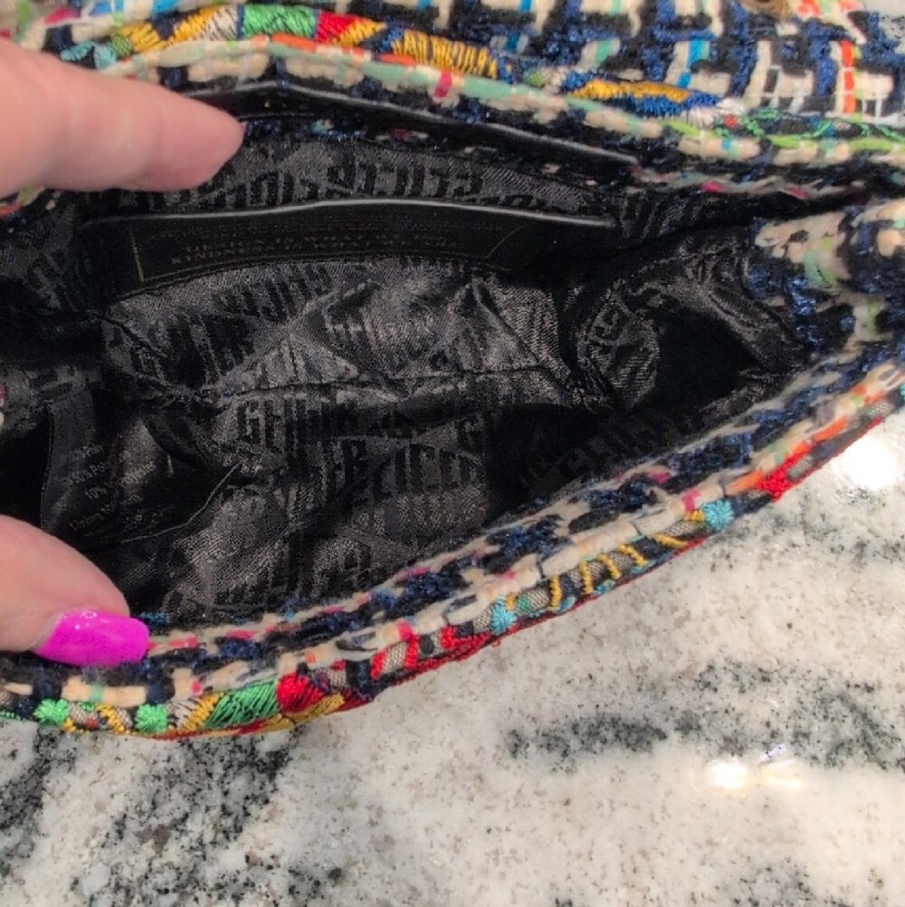 Kurt Geiger Multicolor Embroidered Shoulder Bag with Gold Hardware EUC - Picture 4 of 7